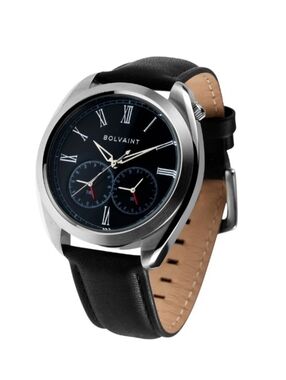 Bolvaint Aurelius Mens Watch Stainless Quartz Black Black Leather Watches